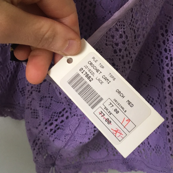 Plenty medium purple crochet cami NWT halter neck - Picture 6 of 6